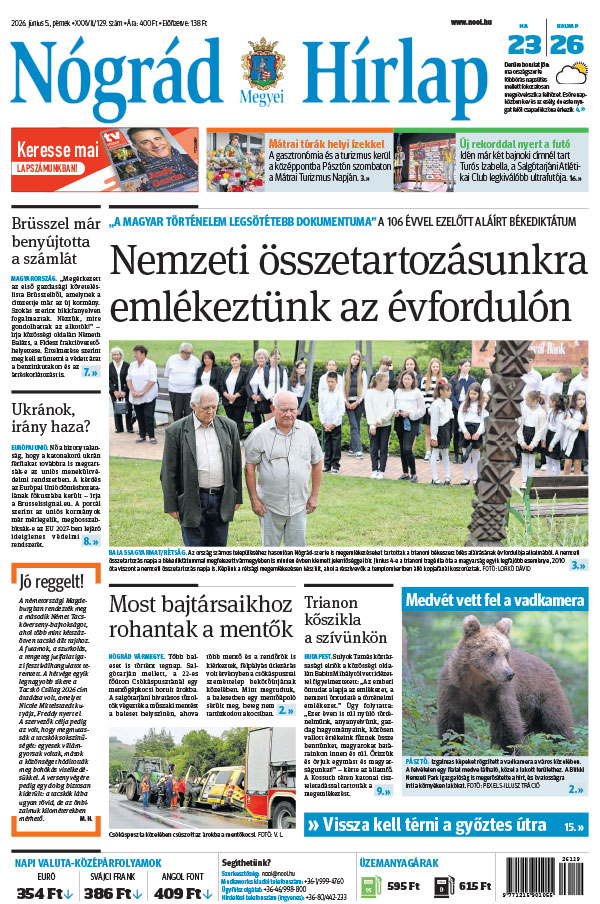 Lapszám: 2026. 06. 05. + MELLÉKLET