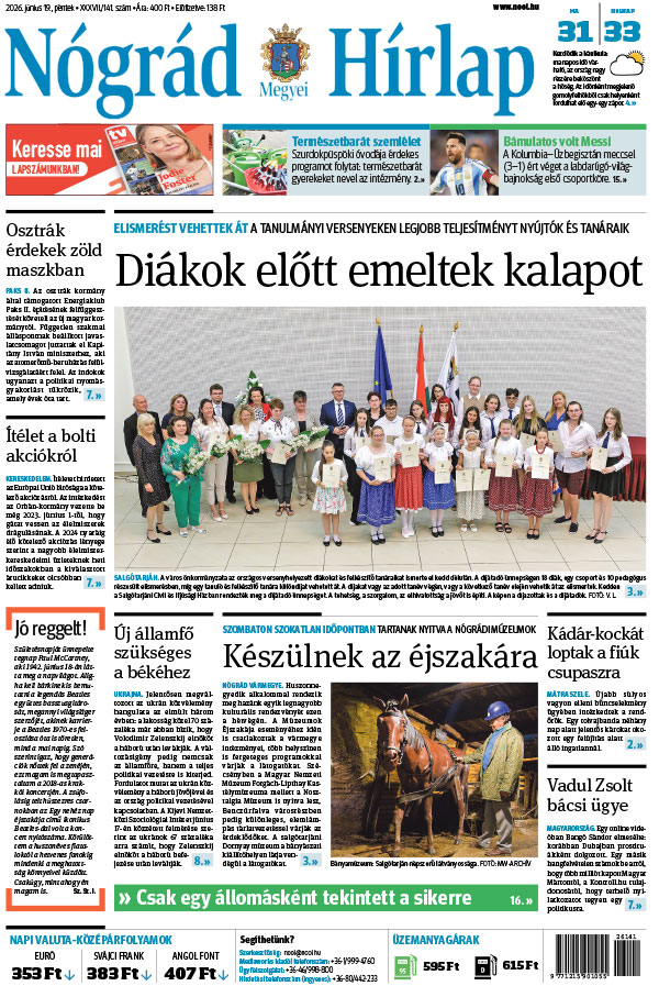 Lapszám: 2026. 06. 19. + MELLÉKLET