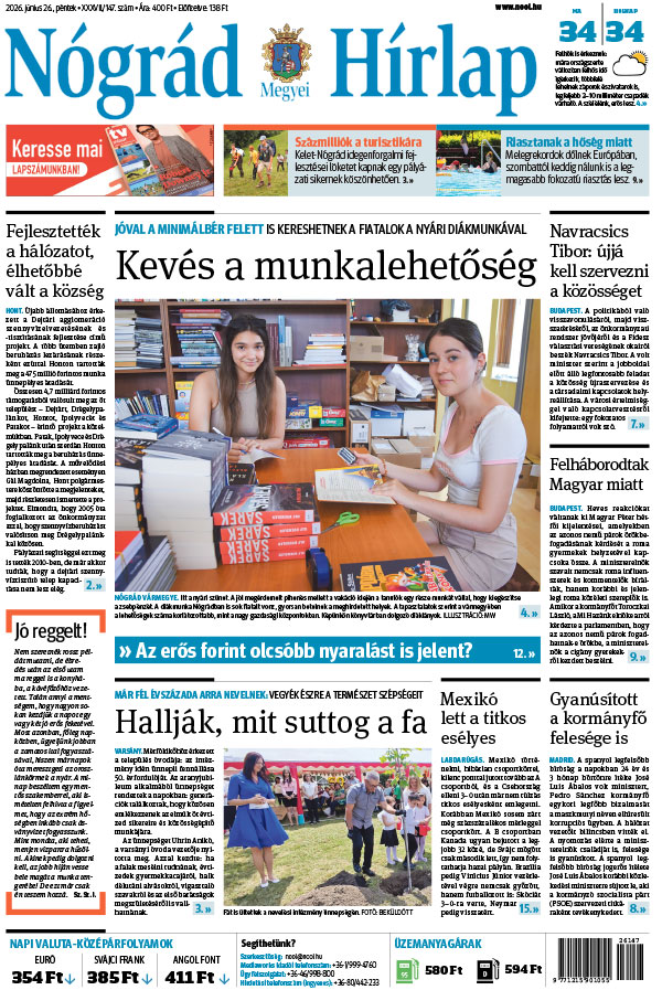 Lapszám: 2026. 06. 26. + MELLÉKLET